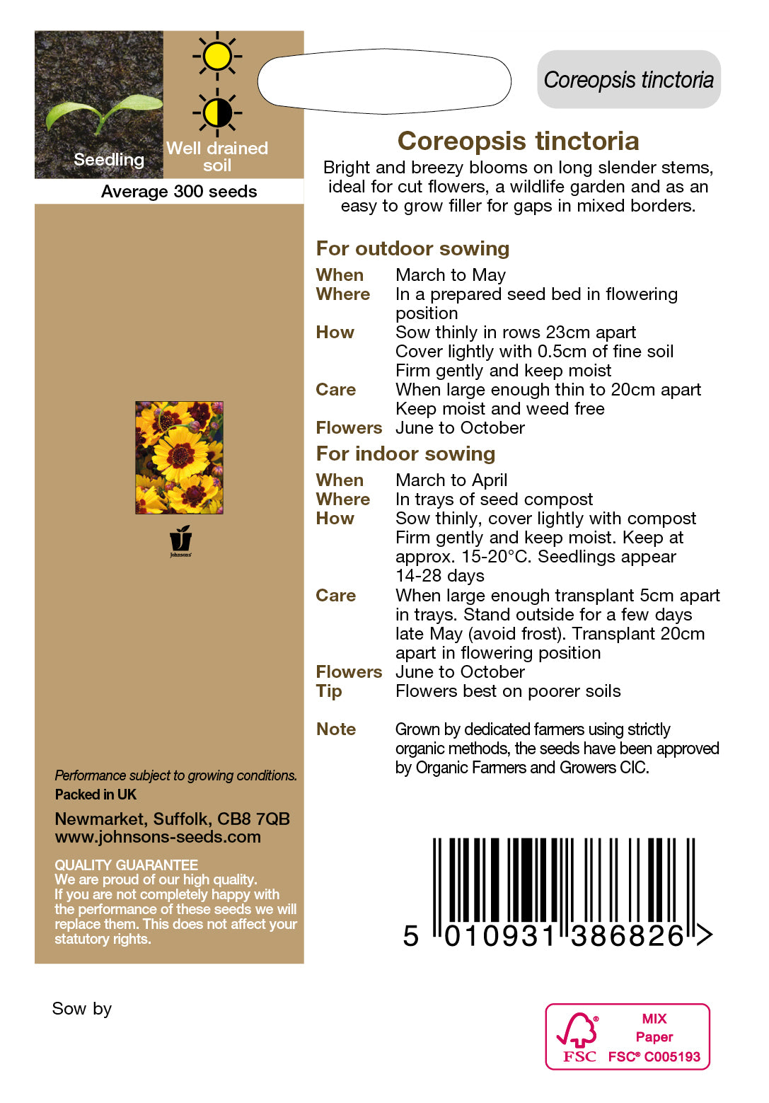 Organic COREOPSIS tinctoria