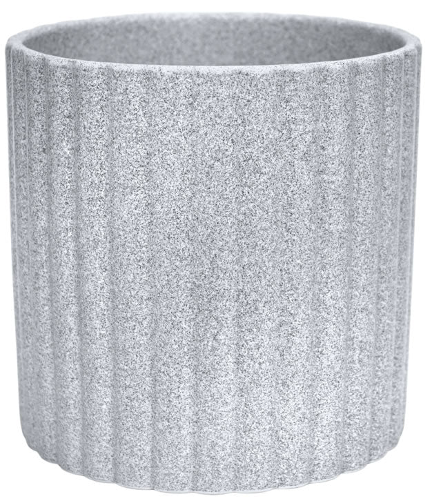 Azalea Stone Ribbed Grey Planter 15.5cm