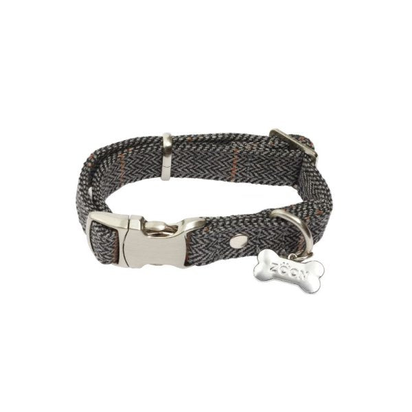 Country Dog Collar Slate S