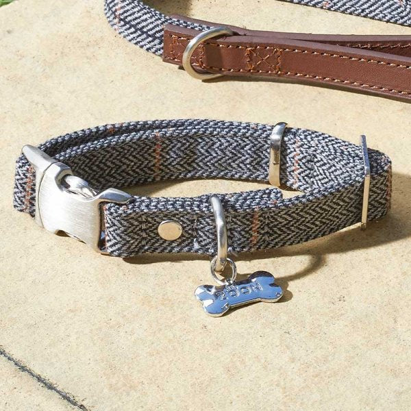 Country Dog Collar Slate L