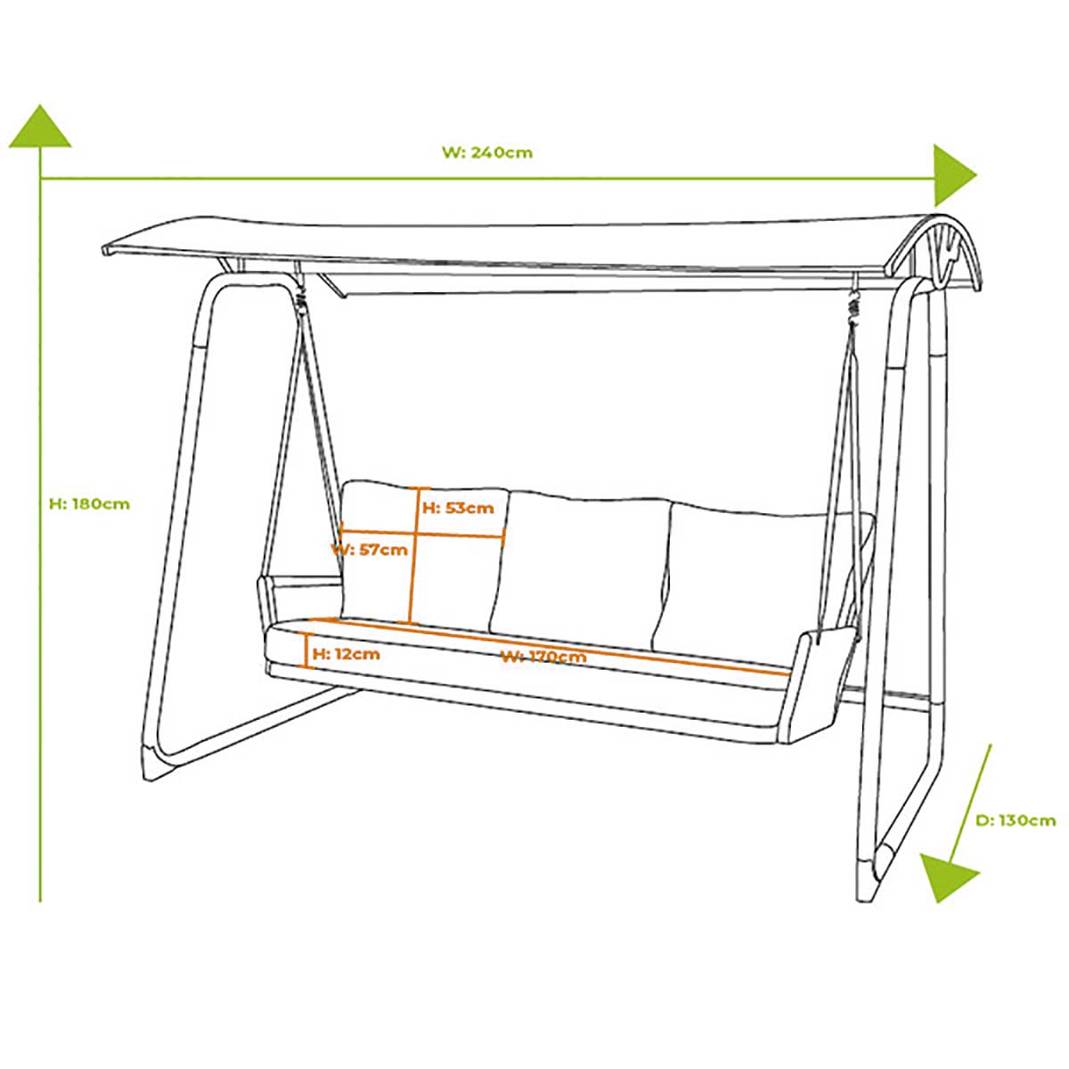 Sanza 3 Seat Swing Seat