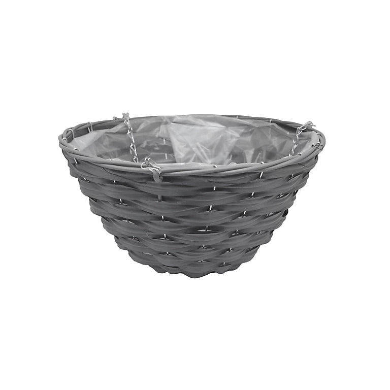 14Inch Faux Hanging Basket Grey