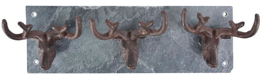 Stag Antler Hooks On Slate