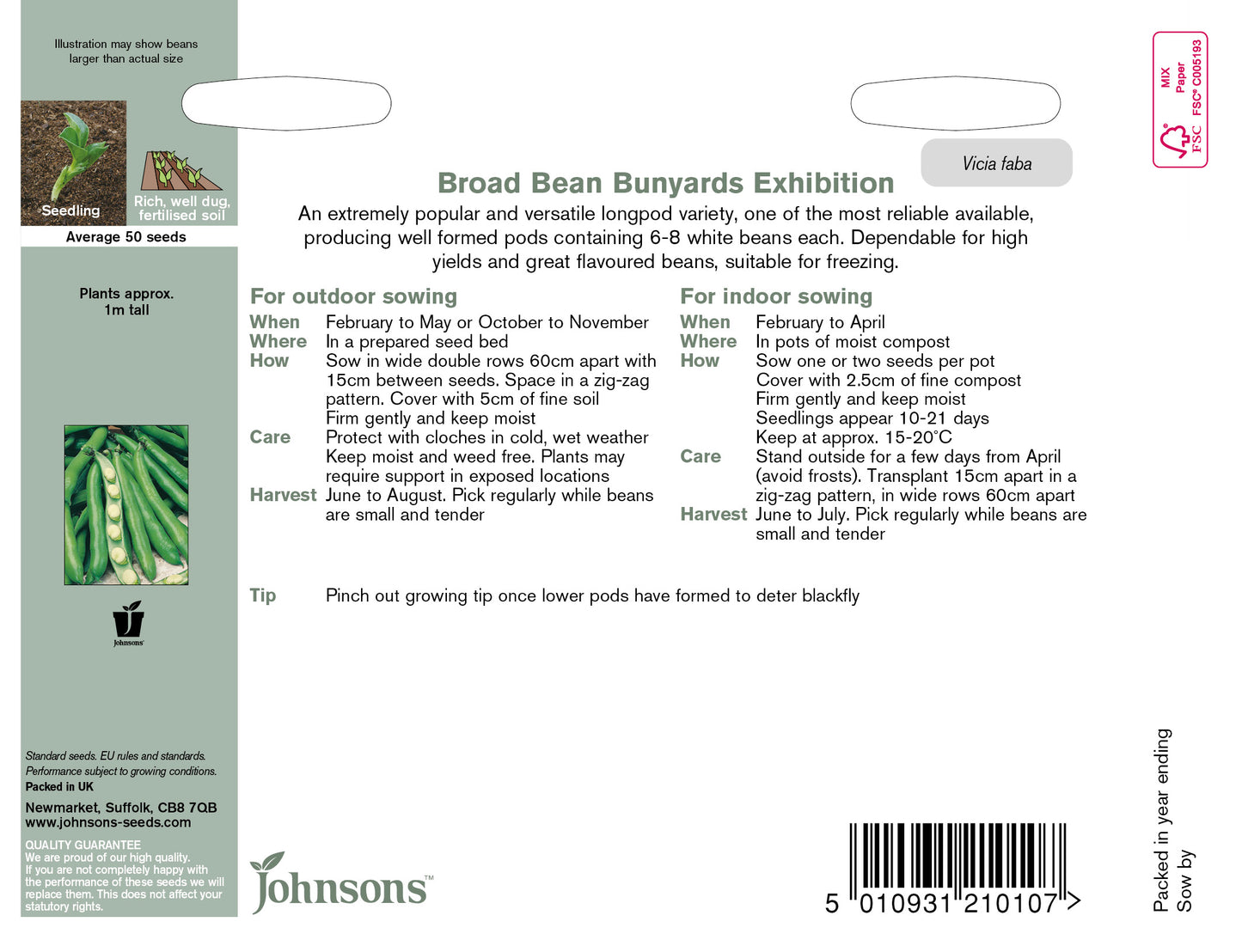 BROAD BEAN Bunyards Exhibition