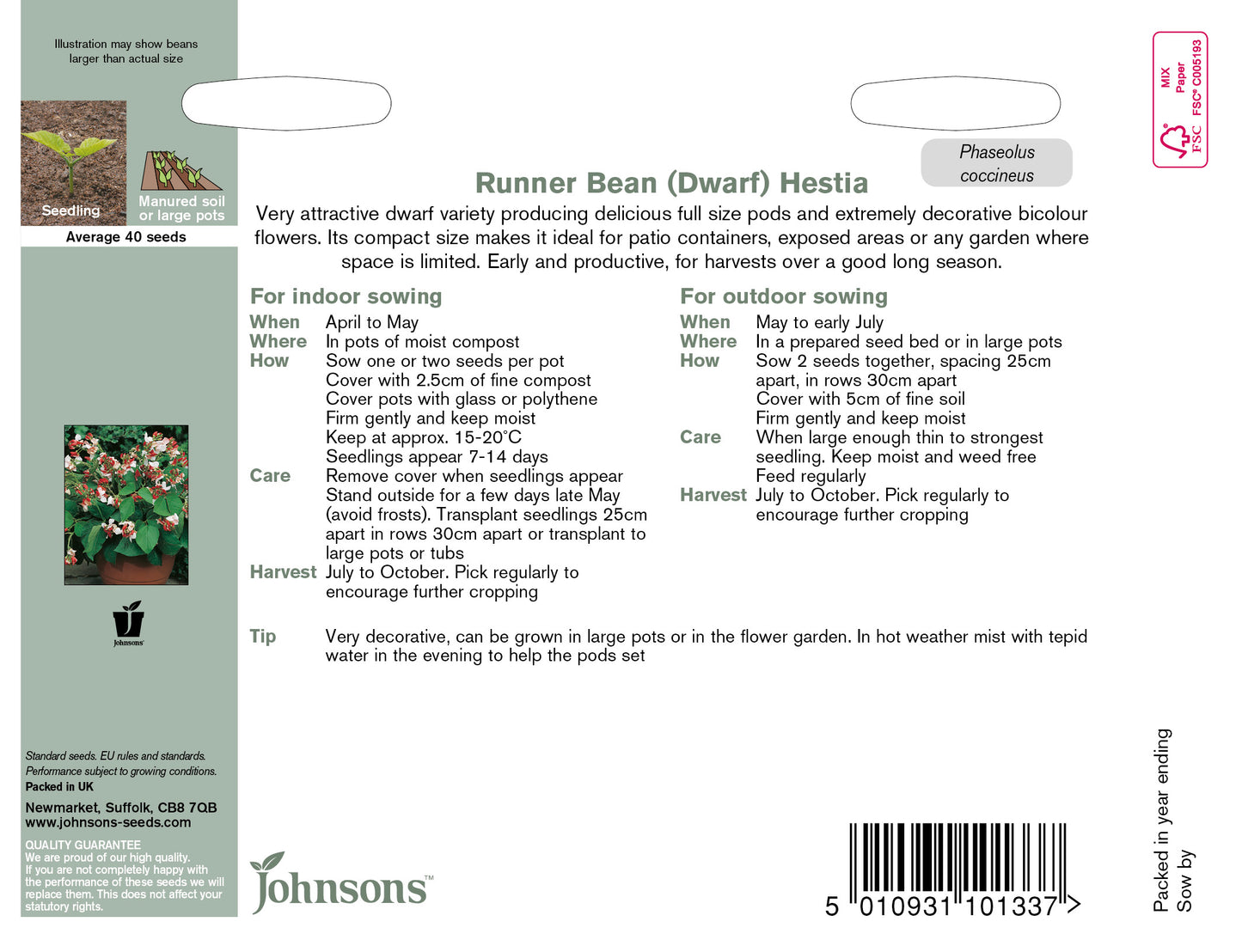 RUNNER BEAN (Dwarf) Hestia