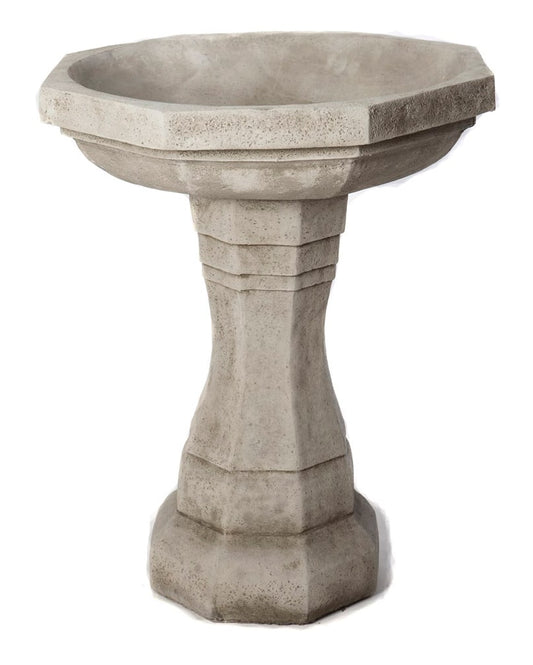 Octagonal Bird Bath - Stone