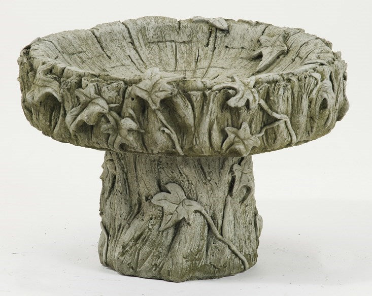 Log Bird Bath - Stone