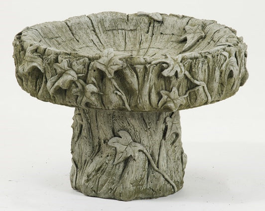 Log Bird Bath - Stone