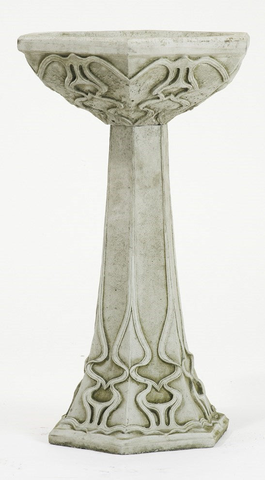 Art Deco Bird Bath - Stone