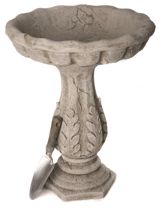 Leaf Bird Bath - Stone