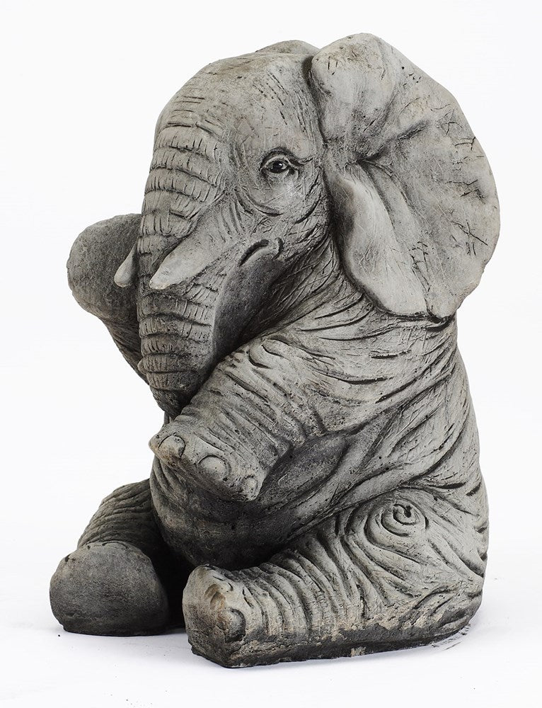 Lg Elephant Trunk Down - Stone