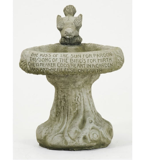 Kiss Of sun Bird Bath - Stone