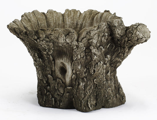 Tree Trunk Bird Bath - Stone