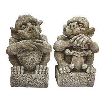 Sword and Shield Gargoyles - Stone