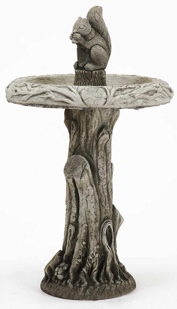 Squirrel Bird Bath - Stone