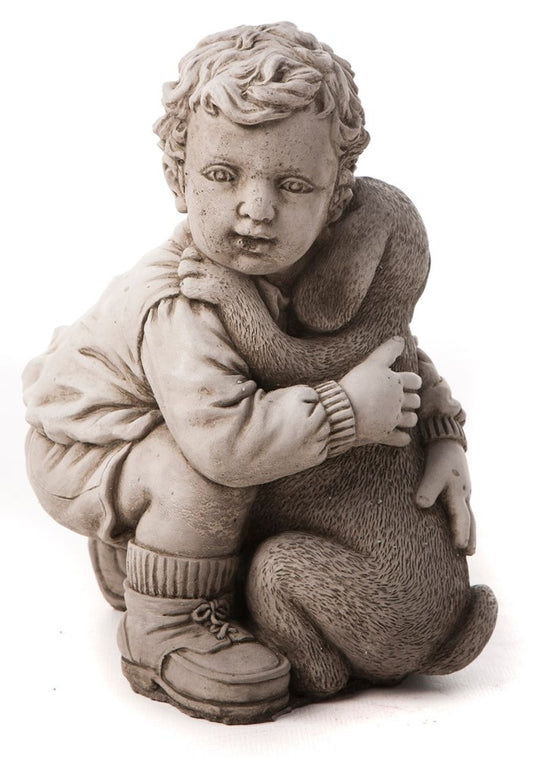 Boy And Puppy - Stone