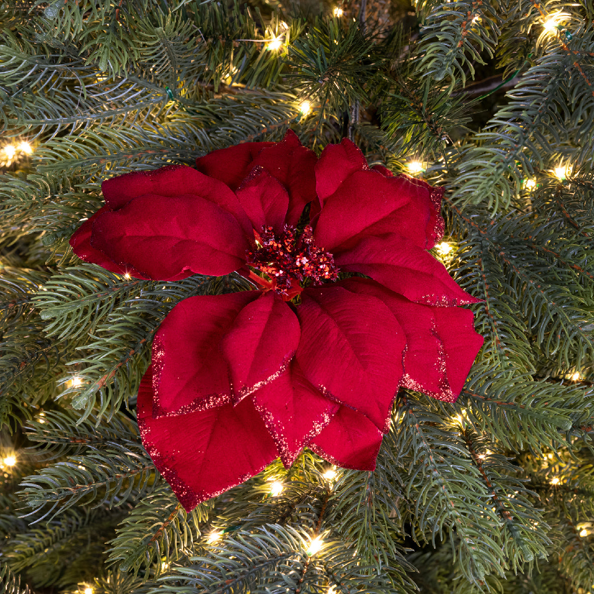 Poinsettia Clip Red 24Cm