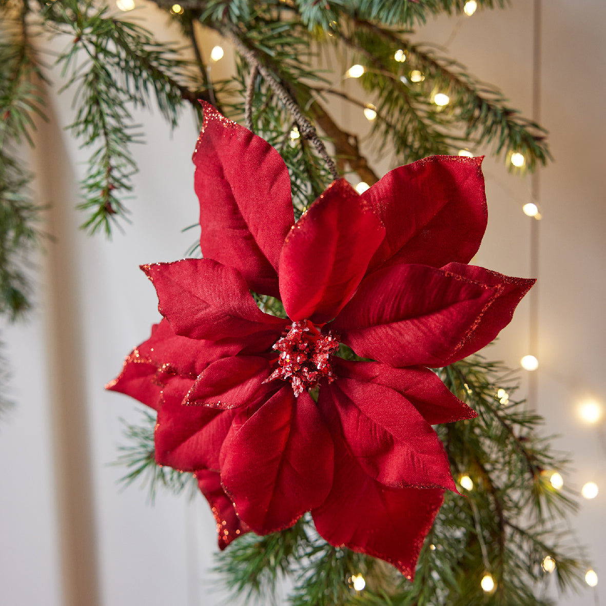 Poinsettia Clip Red 24Cm