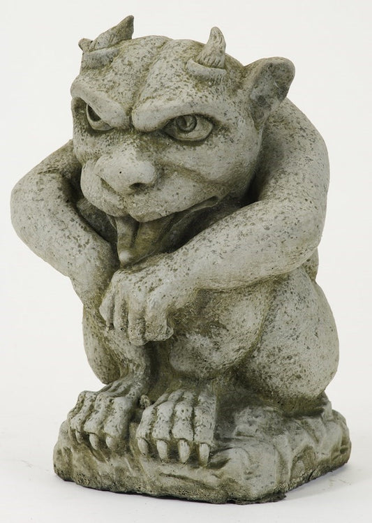 Med Horned Gargoyle - Stone