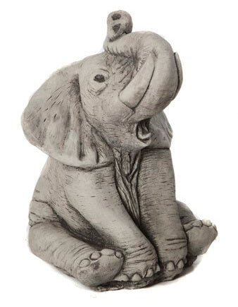 Small Elephant Trunk Up - Stone