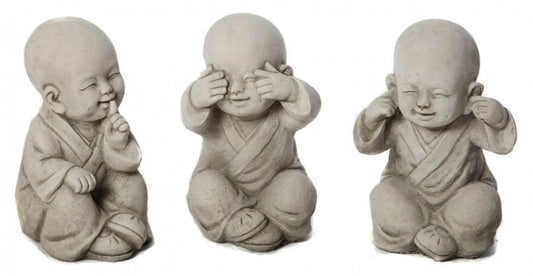 Large Set of 3 Monks - Stone