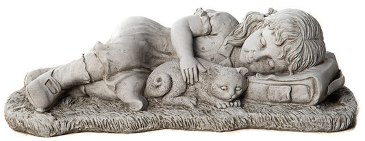 Lying Girl and Cat - Stone