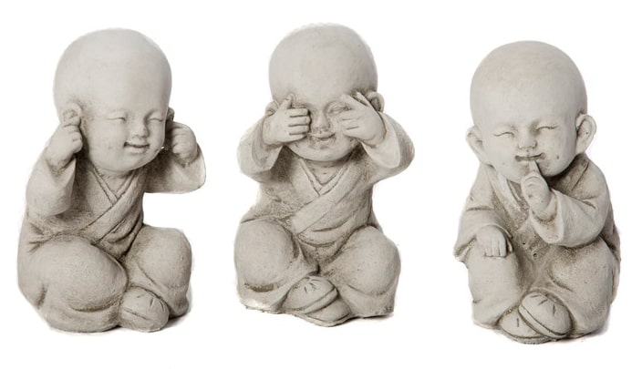 Small Set of 3 Monks - Stone