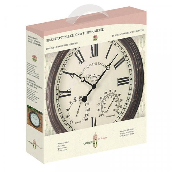 Bickerton Wall Clock & Thermometer 15in