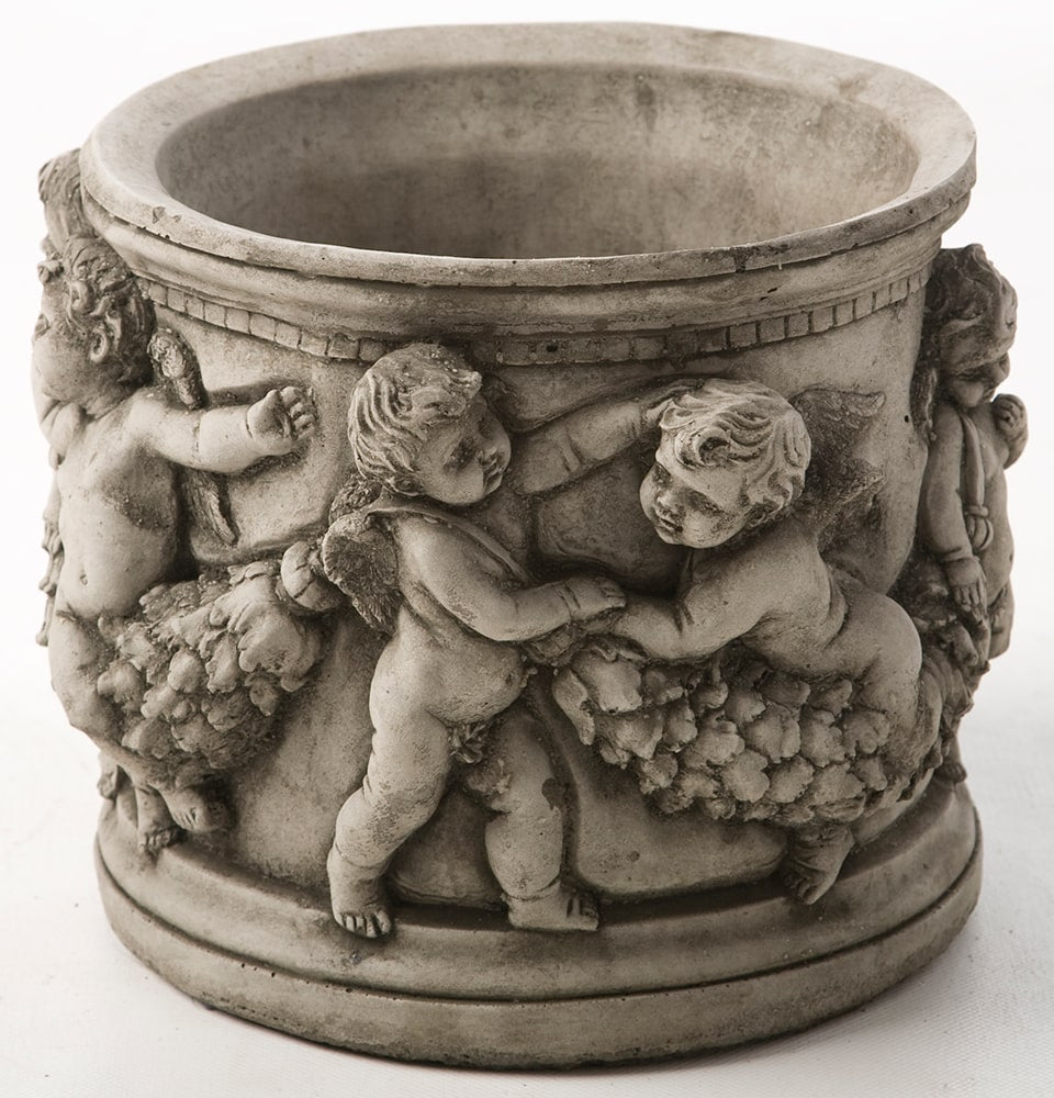 Small Cherub Pot - Stone