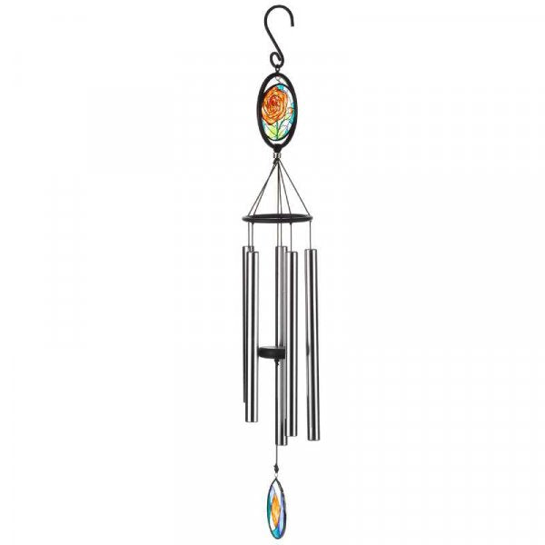 Glass Rose Windchime 89Cm