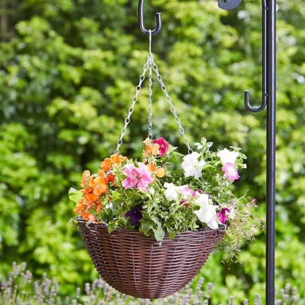 14In Chestnut Faux Rattan Basket