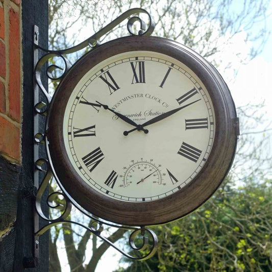 Double Greenwich Clock & Thermometer