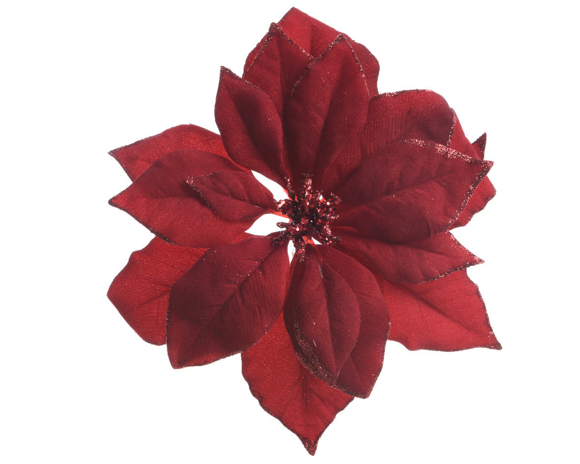 Poinsettia Clip Burgundy 24Cm