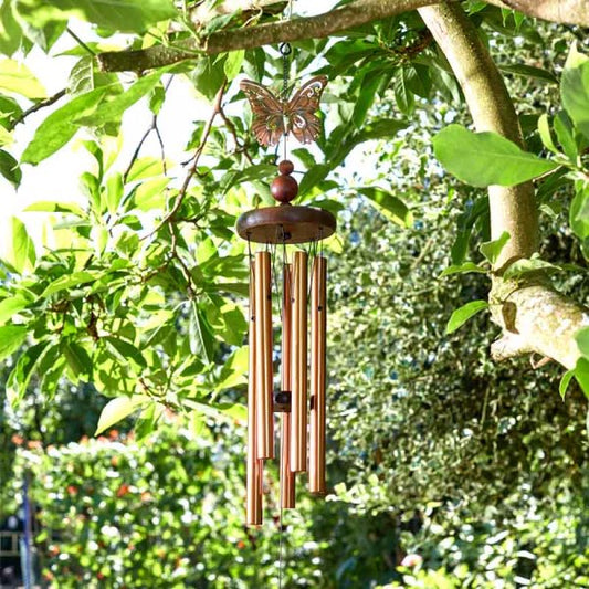 Bronze Butterfly Windchime 80Cm