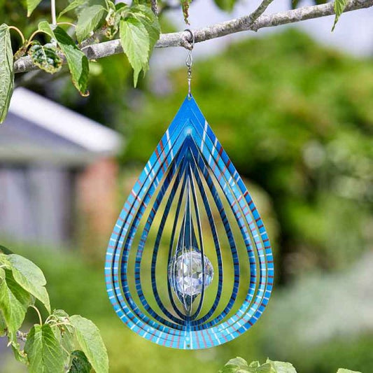 Crystal Teardrop Spinner Azure 37Cm