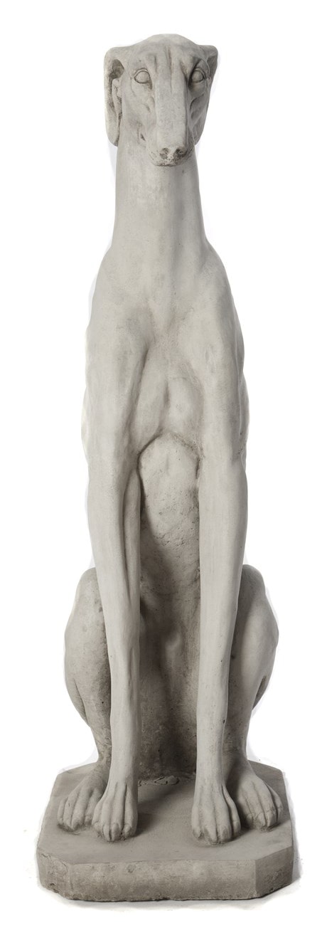 Sitting Greyhound - Stone