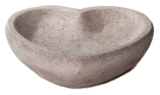 Heart Bird Bath - Stone