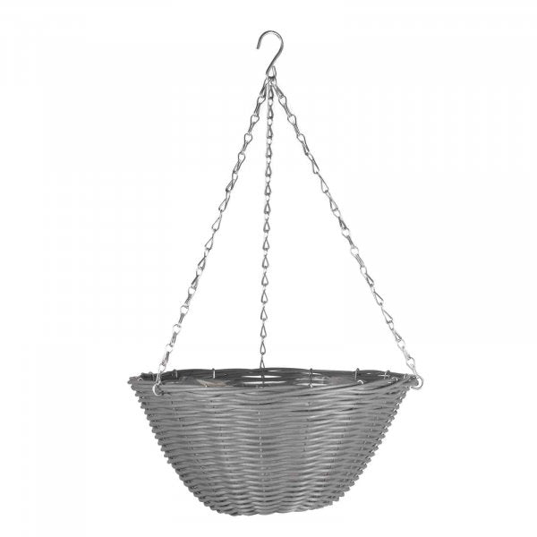 14In Slate Faux Rattan Basket