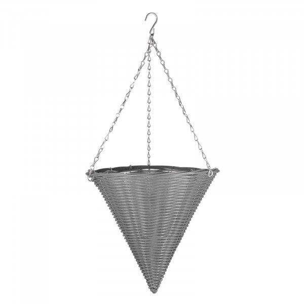 14In Slate Faux Rattan Cone