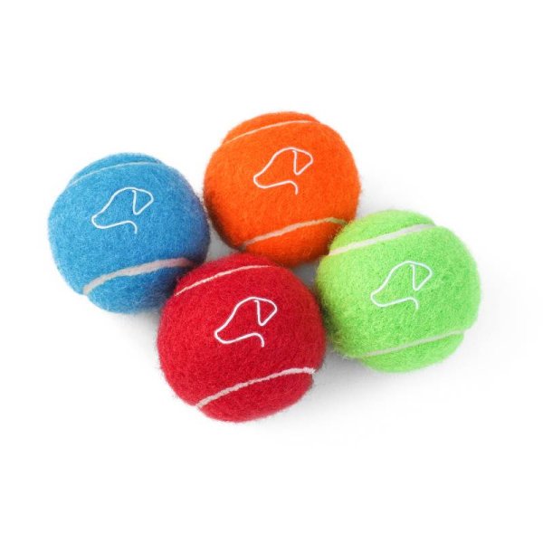 Squeaky Pooch 5Cm Mini Tennis Balls 4-Pk