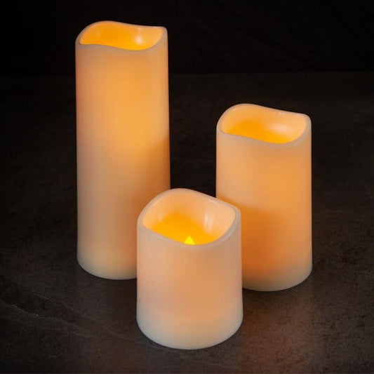 Flameless Pillar Candle 7.5X18Cm