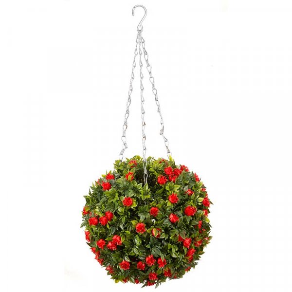 Topiary Red Rose Ball 30Cm