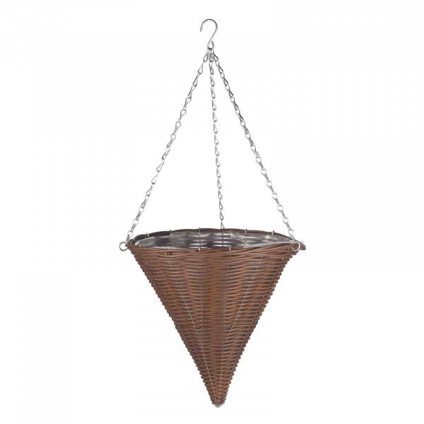 14In Chestnut Faux Rattan Cone