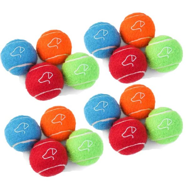 Squeaky Pooch 6.5Cm Tennis Balls 12Pk