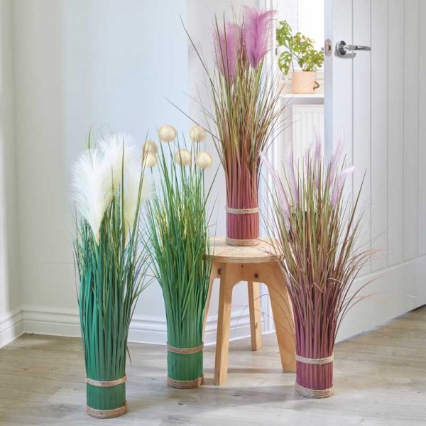 Faux Bouquet Lilac Grass Tails 70Cm