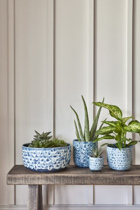 Sapphire Reactive Glaze Planter  D13cm