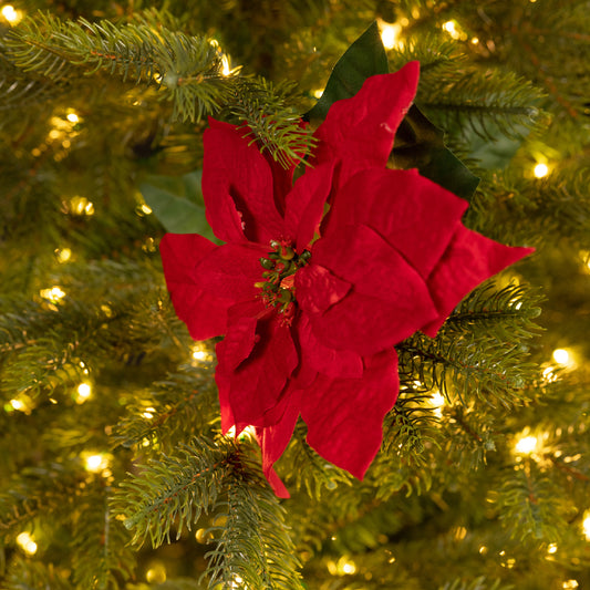 Poinsettia Stem Christmas Red 67Cm