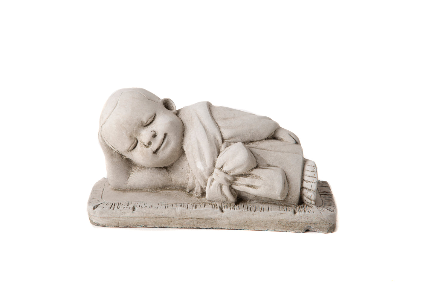 Small Lying Monk In Robe - Stone