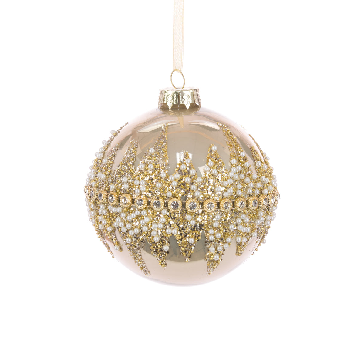 Glass Celeste Bauble Gold 10Cm