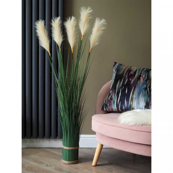 Faux Bouquet White Pampas 120Cm